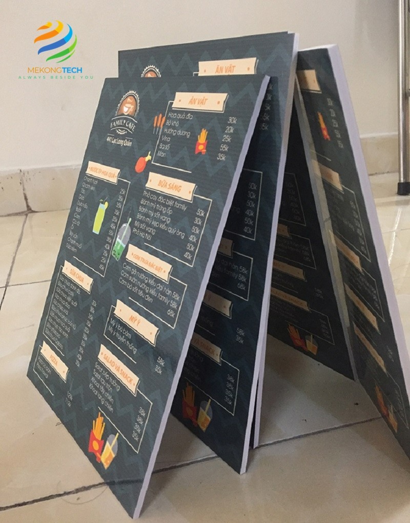 Có nhiều chất liệu dùng để làm menu nên chất lượng và giá tiền cũng khác nhau